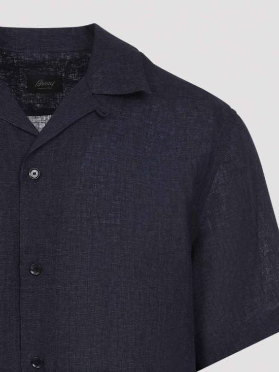 26SS 브리오니 반팔 셔츠 SCFR0LP91114100 Dark Blue - BRIONI