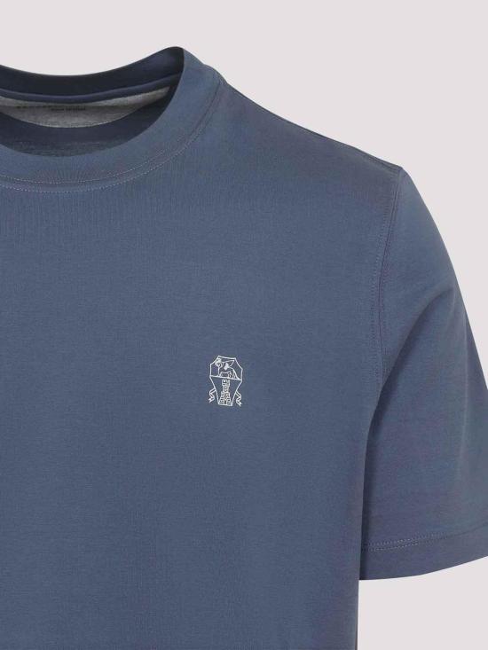 26SS 브루넬로 쿠치넬리 반팔 티셔츠 M0B138440COM53 Denim - BRUNELLO CUCINELLI