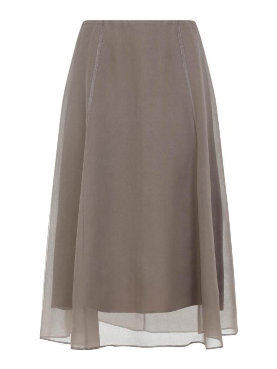 26SS 브루넬로 쿠치넬리 미디 스커트 MF940G3877C8909 Light Grey