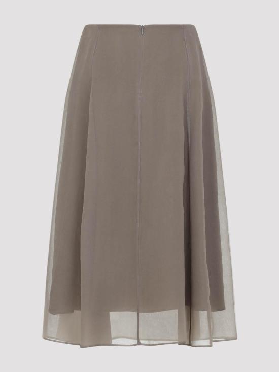 26SS 브루넬로 쿠치넬리 미디 스커트 MF940G3877C8909 Light Grey - BRUNELLO CUCINELLI