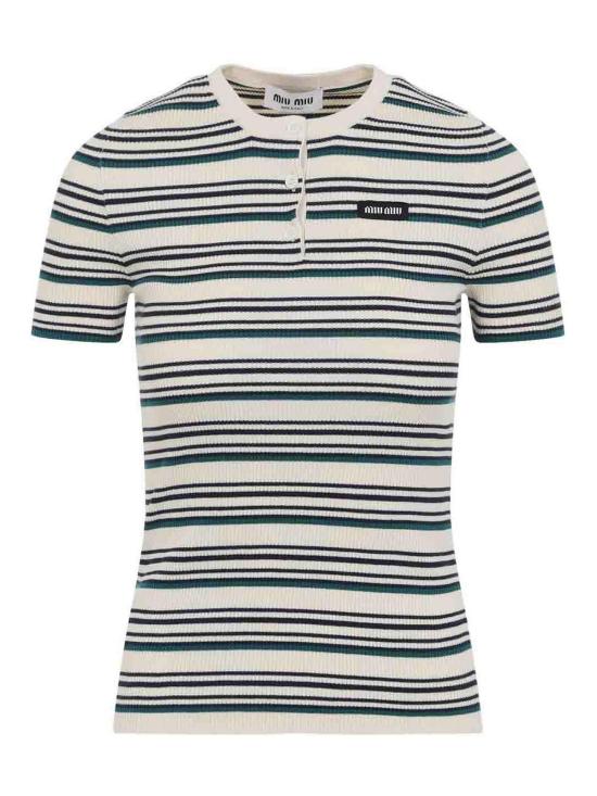 26SS 미우미우 반팔 티셔츠 MML03YSOOO1848F0018 Beige