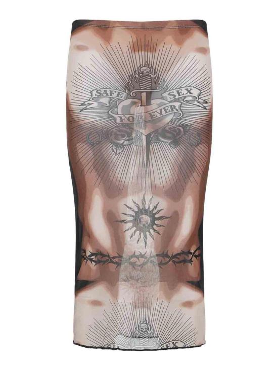 26SS 장 폴 고티에 미디 스커트 2601WSK044M026P636000 Black