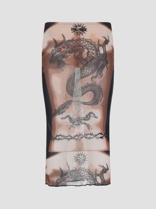 26SS 장 폴 고티에 미디 스커트 2601WSK044M026P636000 Black - JEAN PAUL GAULTIER