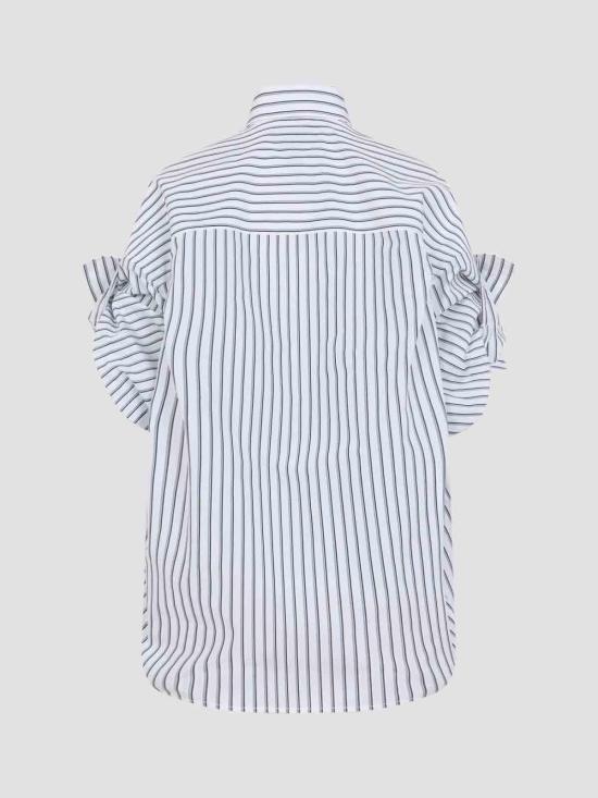 26SS 발렌시아가 턱드 슬리브 셔츠 857833TTM339086 Blue - BALENCIAGA