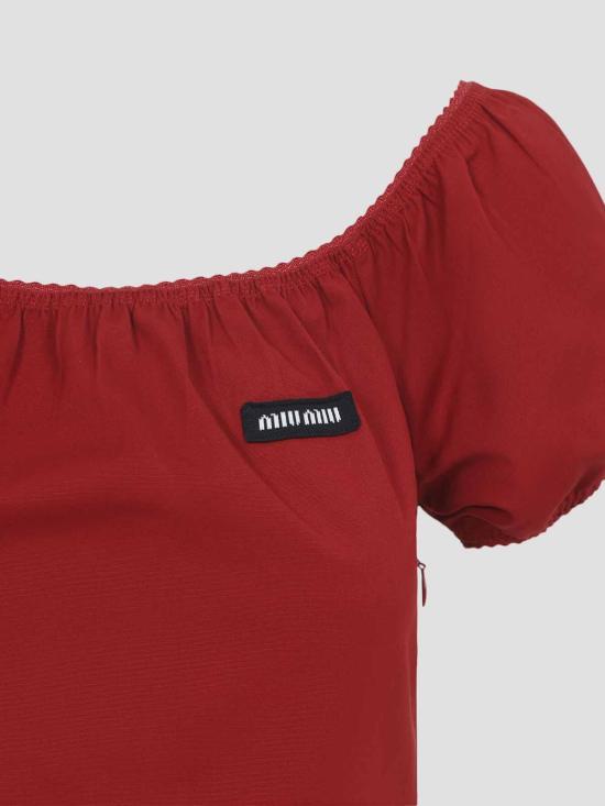 26SS 미우미우 포플린 드레스 MF6183SOOO1BMSF0011 Red - MIU MIU