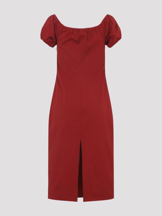 26SS 미우미우 포플린 드레스 MF6183SOOO1BMSF0011 Red - MIU MIU