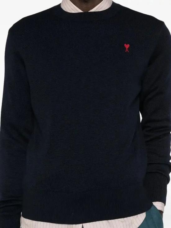 26SS 아미 ADC 크루넥 스웨터 HKS826 001 414 NAVY RED - AMI