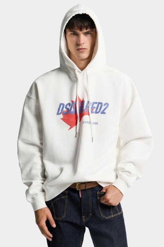 26SS 디스퀘어드2 후드 티셔츠 S74GU0951 D25028100 White - DSQUARED2