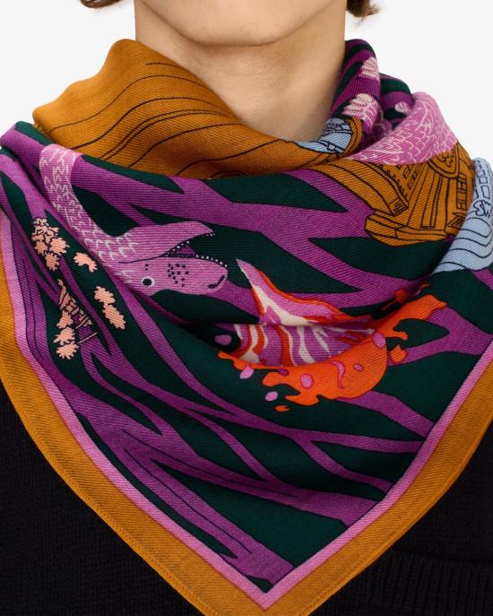 25FW 이누이 에디션 머플러/스카프 CA222VE05 violet VIOLA MULTI - INOUI EDITION