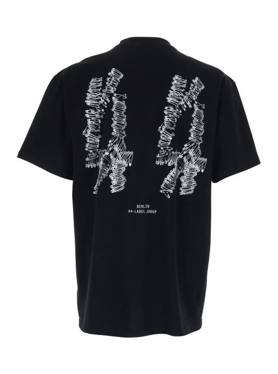 26SS 44레이블 반팔 티셔츠 B0030556FA706P783 Black - 44 LABEL