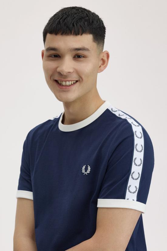 26SS 프레드페리 반팔 티셔츠 M4620 266 Carbon blue - FRED PERRY