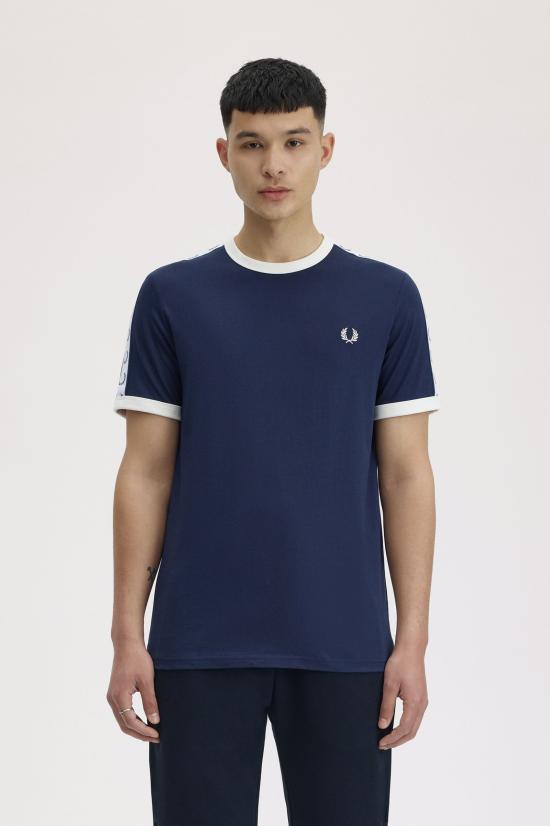 26SS 프레드페리 반팔 티셔츠 M4620 266 Carbon blue - FRED PERRY