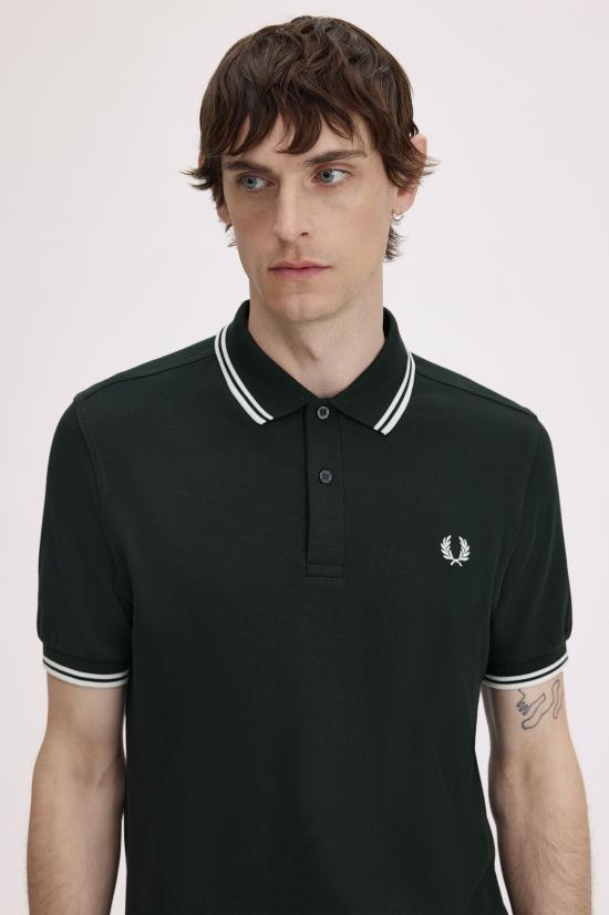 26SS 프레드페리 폴로 티셔츠 M3600 T50 Nightgreen snwht - FRED PERRY
