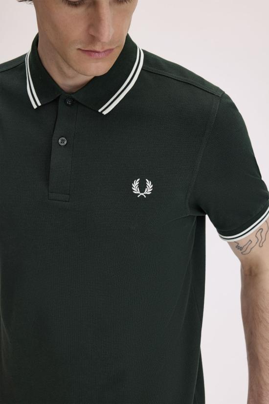 26SS 프레드페리 폴로 티셔츠 M3600 T50 Nightgreen snwht - FRED PERRY