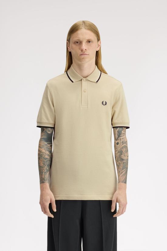 26SS 프레드페리 폴로 티셔츠 M3600 12B Oatm snwh anchgr - FRED PERRY