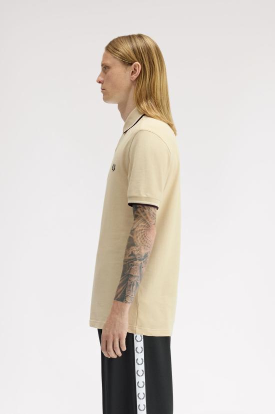 26SS 프레드페리 폴로 티셔츠 M3600 12B Oatm snwh anchgr - FRED PERRY