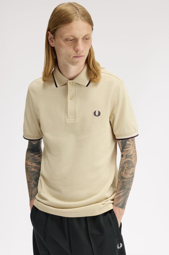 26SS 프레드페리 폴로 티셔츠 M3600 12B Oatm snwh anchgr - FRED PERRY