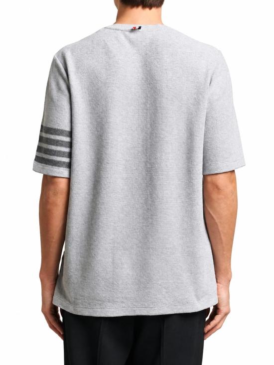 26SS 톰브라운 텍스처드 피케 4바 티 MJS296A J0248 050 PALE GREY DOM - THOM BROWNE