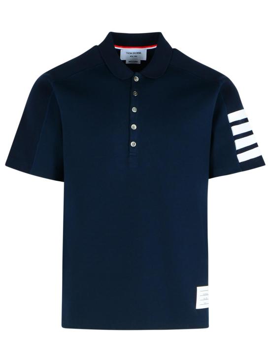 26SS 톰브라운 코튼 4바 숏 슬리브 폴로 티셔츠 MJP192A07323415 NAVY DOM