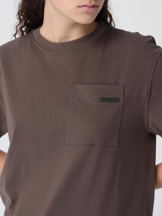 26SS 브루넬로 쿠치넬리 반팔 티셔츠 M0T81EC710 C8589 Brown - BRUNELLO CUCINELLI