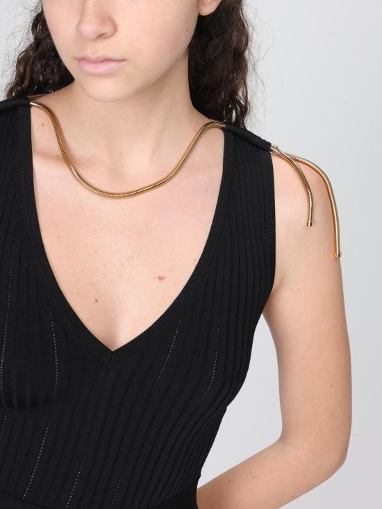 26SS 엘리자베타프랜치 롱 원피스 AM18S61E2 110 Black - ELISABETTA FRANCHI