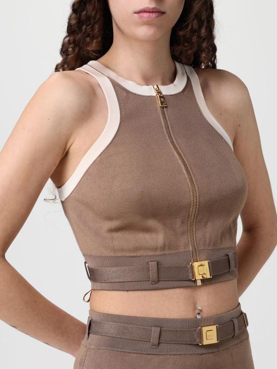 26SS 엘리자베타프랜치 민소매 티셔츠 TK71S61E2 727 Beige - ELISABETTA FRANCHI