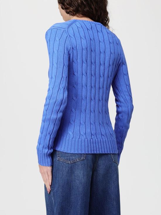 26SS 폴로 랄프로렌 포니로고 피마 코튼 케이블 니트 V넥 스웨터 211971870 504 Lilac - POLO RALPH LAUREN