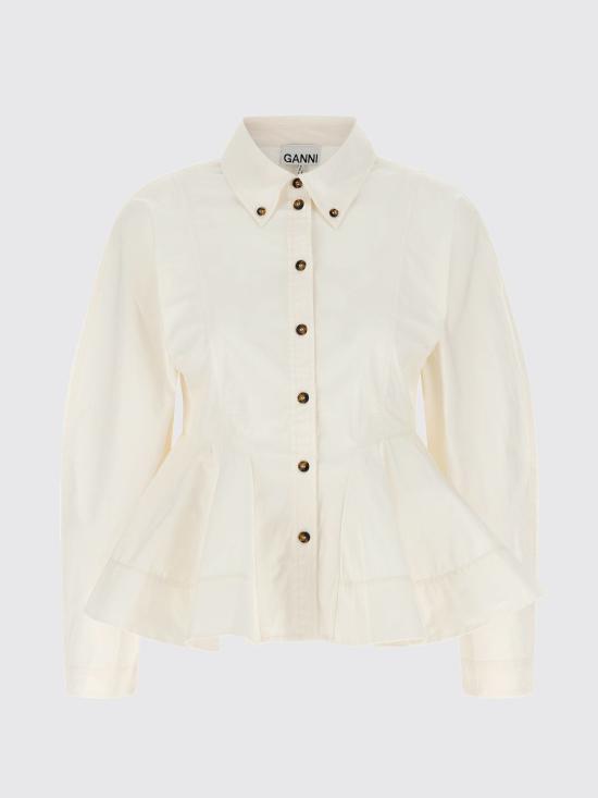 26SS 가니 페플럼 셔츠 W1002 135 White - GANNI