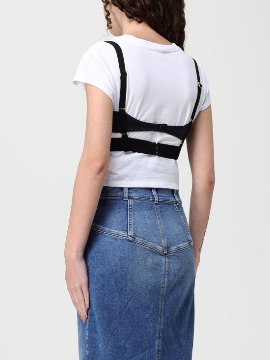 26SS 엘리자베타프랜치 반팔 티셔츠 MA02161E2 392 White - ELISABETTA FRANCHI