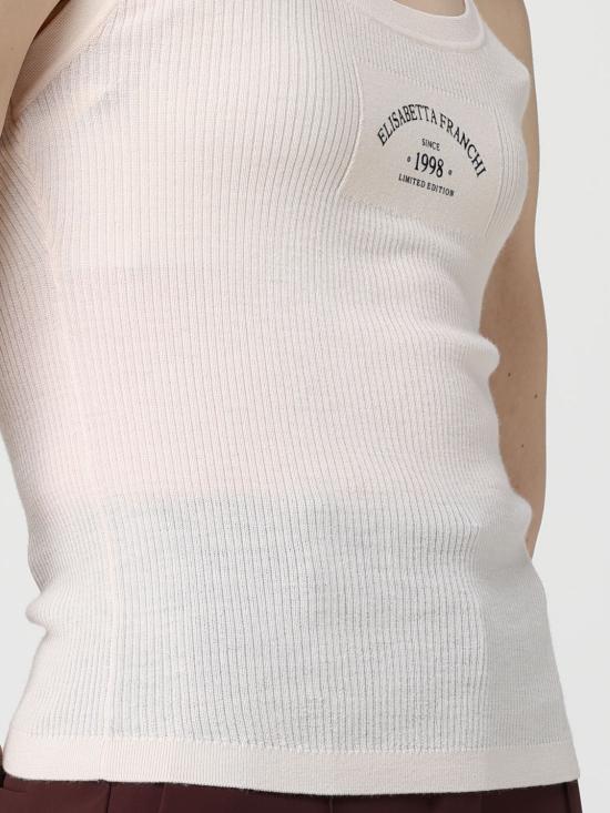 26SS 엘리자베타프랜치 민소매 티셔츠 TK80B61E2 193 Butter - ELISABETTA FRANCHI