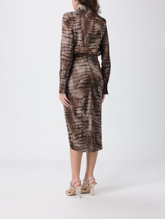 26SS 엘리자베타프랜치 롱 원피스 AB89261E2 644 Brown - ELISABETTA FRANCHI