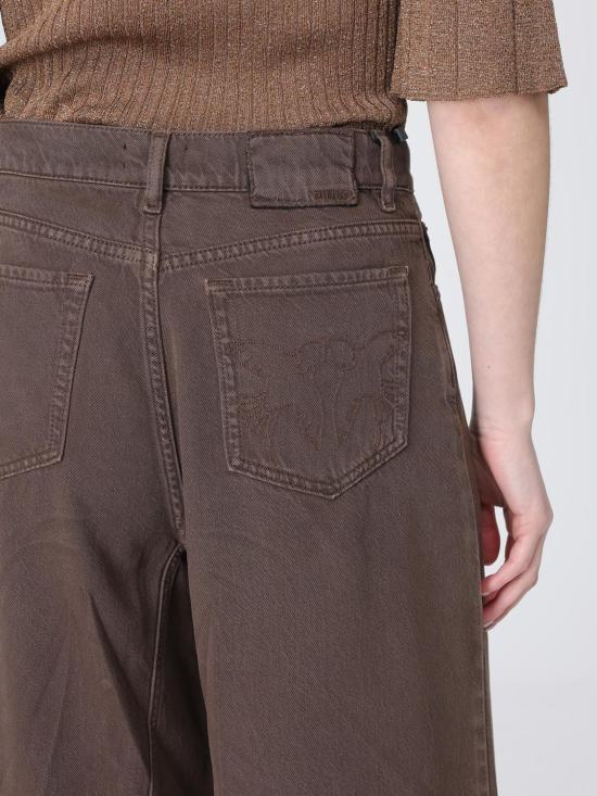 26SS 핑코 데님 팬츠 106228A32P M28 Brown - PINKO
