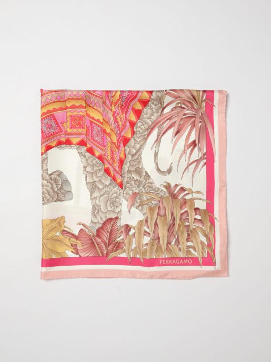 26SS 살바토레 페라가모 머플러/스카프 310233 790179 FUCSIA ARANCIO AVORIO Multicolor