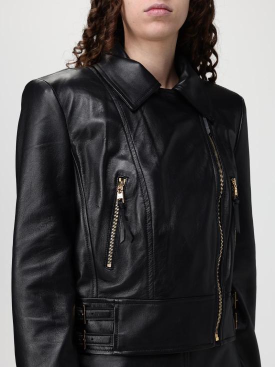 26SS 엘리자베타프랜치 가죽 자켓 GD57Z61E2 110 Black - ELISABETTA FRANCHI