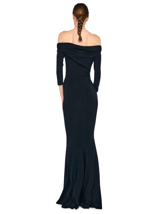 26SS 노마카말리 롱 원피스 KK1263PLT660013 4 sleeve cowl neck fishtail gown - NORMA KAMALI