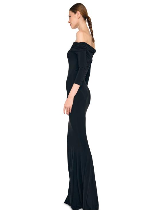 26SS 노마카말리 롱 원피스 KK1263PLT660013 4 sleeve cowl neck fishtail gown - NORMA KAMALI