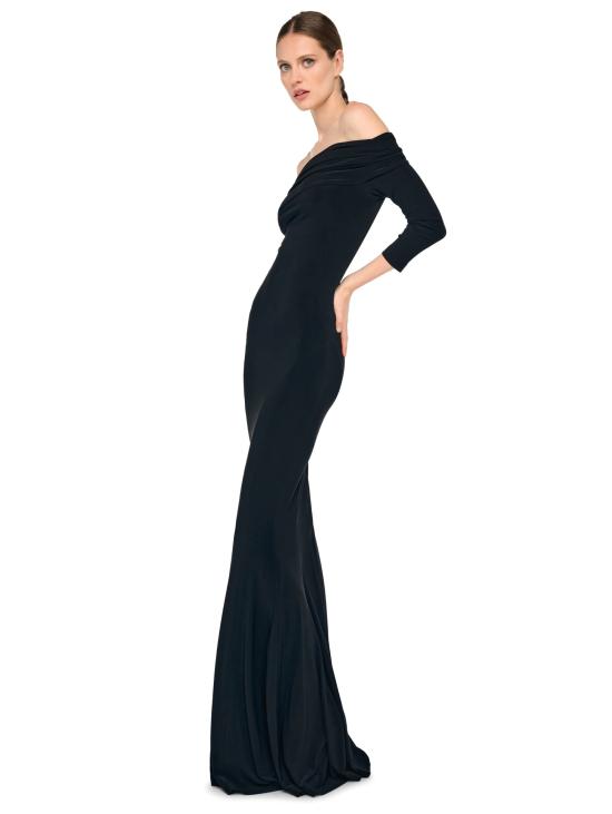 26SS 노마카말리 롱 원피스 KK1263PLT660013 4 sleeve cowl neck fishtail gown - NORMA KAMALI