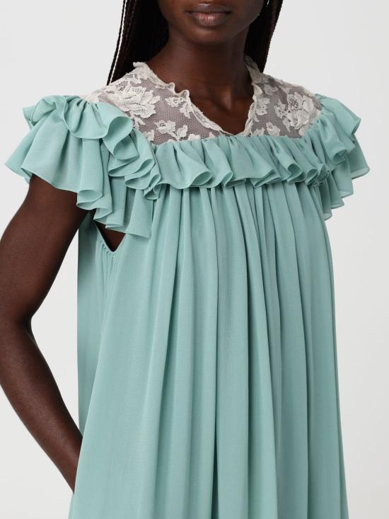 26SS 끌로에 롱 원피스 CH26SRO75002 34F Green - CHLOE