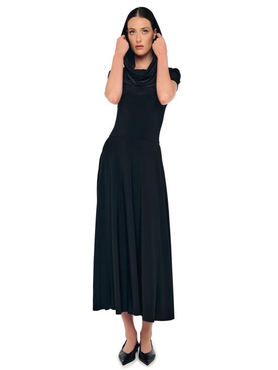 26SS 노마카말리 롱 원피스 KK1263PLT51001sleeveless cowl neck hooded flared dress to midcalf - NORMA KAMALI