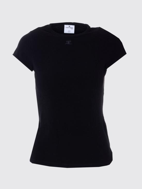 26SS 쿠레쥬 반팔 티셔츠 126JTS239JS0264 9999 Black - COURREGES