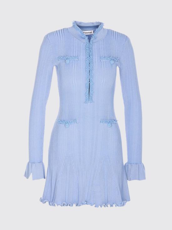 26SS 셀프 포트레이트 롱 원피스 RS26555CBL Blue - SELF PORTRAIT