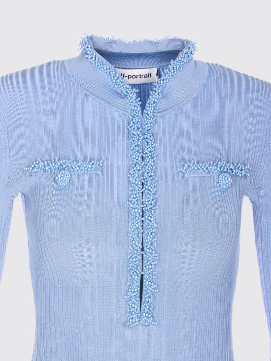 26SS 셀프 포트레이트 롱 원피스 RS26555CBL Blue - SELF PORTRAIT