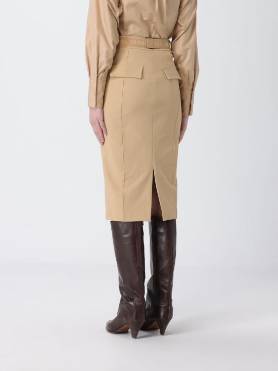 26SS 엘리자베타프랜치 미디 스커트 GO15961E2 470 Camel - ELISABETTA FRANCHI