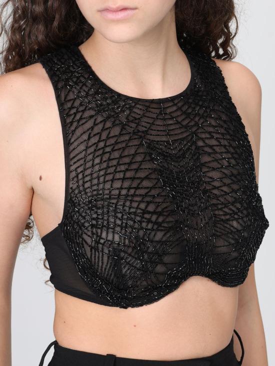 26SS 엘리자베타프랜치 민소매 티셔츠 TO04361E2 110 Black - ELISABETTA FRANCHI