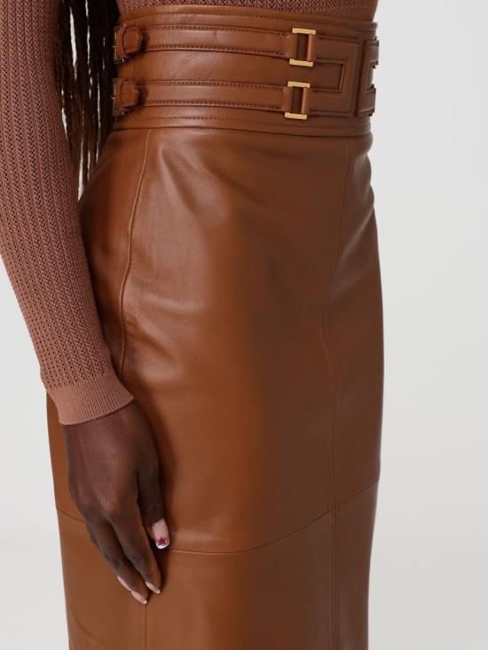 26SS 엘리자베타프랜치 미디 스커트 GP09Z61E2 600 Brown - ELISABETTA FRANCHI