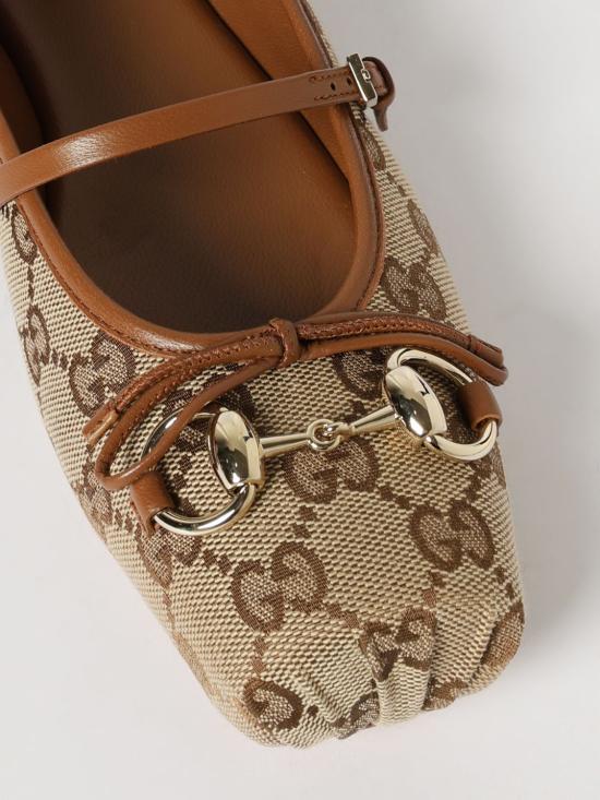 26SS 구찌 홀스빗 발레 플랫 814321FAD6C 9745 Beige - GUCCI