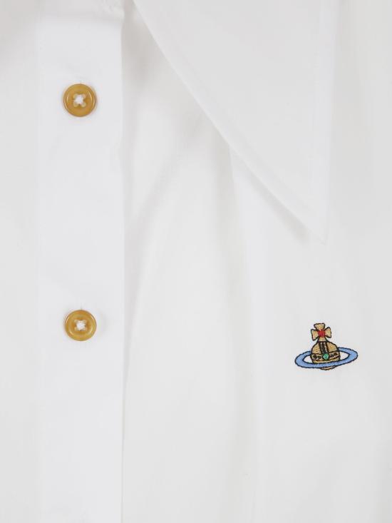 26SS 비비안웨스트우드 ORB 로고 코튼 셔츠 비비안웨스트우드 15010060W009Q A401 WHITE - VIVIENNE WESTWOOD