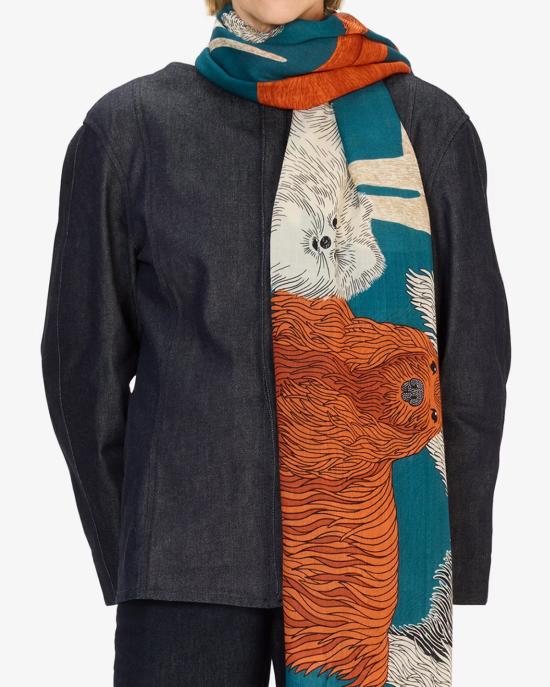 25FW 이누이 에디션 머플러/스카프 ET221TO34 blu canard BLU MULTI - INOUI EDITION