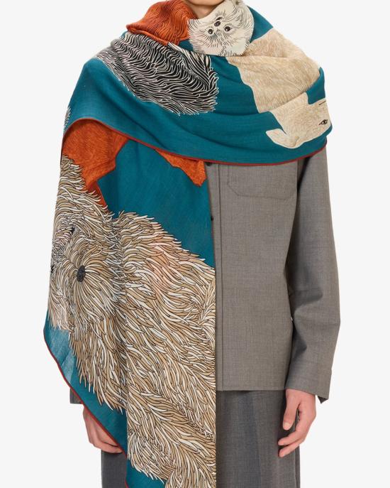 25FW 이누이 에디션 머플러/스카프 ET221TO34 blu canard BLU MULTI - INOUI EDITION