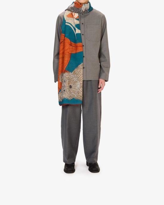 25FW 이누이 에디션 머플러/스카프 ET221TO34 blu canard BLU MULTI - INOUI EDITION